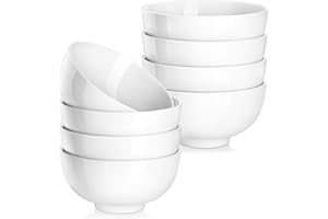 MALACASA, Serie Regular, Juego de Cuenco de 8 Piezas Vajilla de Porcelana de 5" Cuenco de Cereal (12.5 * 12.5 * 6.5cm)