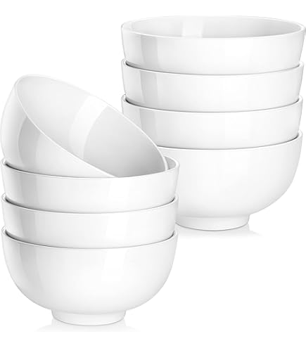 MALACASA, Serie Regular, 3-delige porseleinen crèmewitte slakommenset, 3400 ml, 1780 ml, 800 ml, soepkom, rijstkom, bowl, eten, mueslikommen, dessertkom voor salade, soepen, ramen, fruit enz
