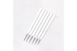 ILAMDEETEK Miniature Detail Brush (6 Pieces), Nylon Fine Art Detail Brushes for Acrylic, Watercolor, Ideal for Beginners and Professionals, White
