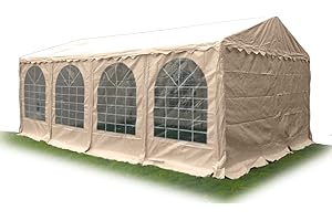 Ambisphere Tenda per Feste Classic Plus 5x10m Gazebo 550g/m² Telo PVC tendone da Giar no Resistente ai Raggi UV & ignifugo Beige con 5 Anni Garanzia