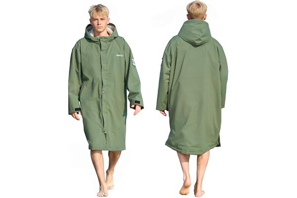 Owntop vattentät omlottkappa för kvinnor män – Quick-Dry strand simning kappa, vindtät överdimensionerad långärmad kappa med huva borg-fleecefoder (unisex för vuxna barn)