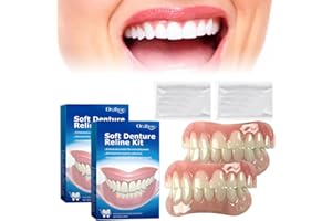 ZINUEEN Set di protesi in silicone Reline Denture, set di riparazione dentale con guida in silicone – per protesi dentali Bikenda e altro ancora, kit denture silicone Reline (2 set)