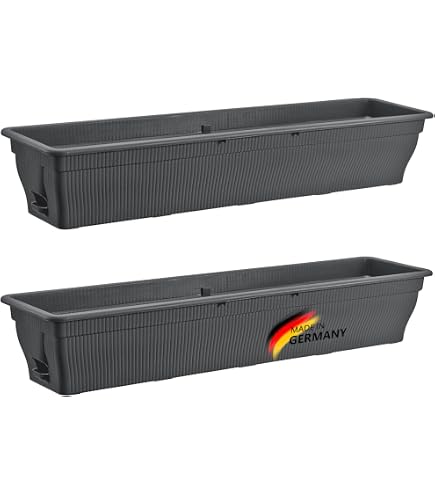Floralo e. K. Balkonkasten, eckig, anthrazit-Breite 80 cm x Tiefe 17 cm x  Hhe 14 cm - Balkonkasten, Pflanzkasten, Blumenkasten, Kasten, Pflanzen:  Amazon.de: Garten