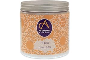 Absolute Aromas Sels de Bain Epsom Detox 575g - Sulfate de Magnésium Infusé avec des Huiles Essentielles 100% Pures de Genièvre, Géranium, Palmarosa, Pamplemousse et Bois de Cèdre