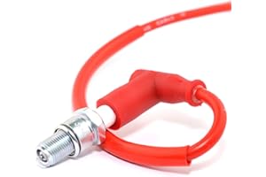 Easyboost Antiparasite Rouge Racing Fil de Bougie Haute tension Capuchon Silicone de pour Scooter Booster Stunt Nitro Moto 50cc AM6 Derbi MBK 51 103 Rieju TZR Beta XP6 RS