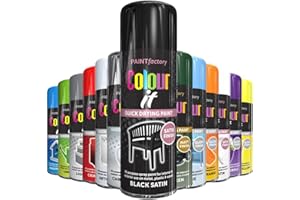 AlezyB - Black Satin 400ml All Purpose Spray Paint | Use on Metal, Wood, Plastic and Multipurpose Aerosol Professional Quality Perfect Finish, for Interior Exterior and Excellent Coverage