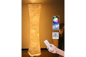 Anten RGB lampada da terra salotto|15W piantana led da terra|Nuova versione lampade da terra carta tyvek|1,56m lampada salotto con telecomando|10 luminosità, 7 colori, 3 temperatura di colore