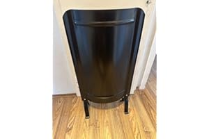 KROKODILZANGE Ofenschirm mit Füßen schwarz Hitzeschild 91 x 46 cm modern glatt NEU