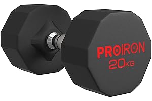 PROIRON Manubri Gommati da 3 a 24 kg -Pesi Palestra in Acciaio Anti collisione per Body Building, Pesistica Fitness, Allenamento (Paio o Singolo)