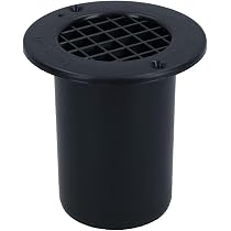 Eckventil Kurz 2x Runde Kurzhecklüftung 75mm Schwarz – Für Wohnwagen, Wohnmobil, Bodenbelüftung, 55mm Loch Vent Vert