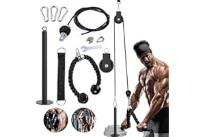 jiuzcare Poulie Musculation Fitness Système De CâBle De Poulie Système Poulie Fitness Machine Pulldown Système Poulie Lat Poulie Musculation à Domicile Corde Triceps Fitness Lat Machine Gym à Domicile