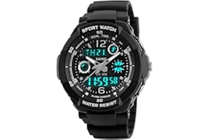 aswan watch Montre Digitale Enfant avec Chronometre, Eclairage, Alarme, Calendrier-Montres Sport pour Garcon avec Bracelet en Silicone
