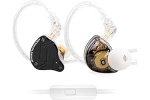 KINBOOFI KZ ZS10 Pro X in Ear Monitor actualizado 4BA 1DD KZ Auriculares Multi Conductor en la Oreja IEM con Cable de 2pin Plateado Desmontable para audiófilio para audiófilos(Oscuro, con micrófono)