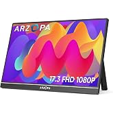 ARZOPA Taşınabilir monit&ouml;r 17.3 in&ccedil;, 1080P FHD HDR IPS Kickstand diz&uuml;st&uuml; bilgisayar monit&ouml;r&uuml; HDMI USB C harici ekran PC Mac t