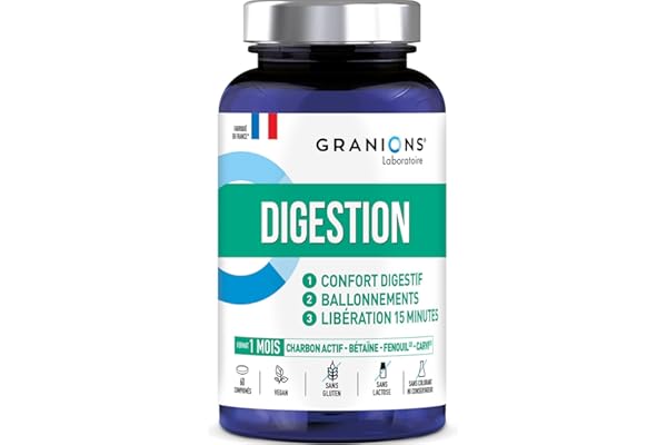 GRANIONS DIGESTION - Confort digestif - Ballonements - 60 comprimés