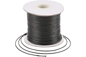 Craftdady Cordón de poliéster encerado negro de 1 mm para anudar la fabricación de joyas y pulseras de macramé, 85 yardas/rollo