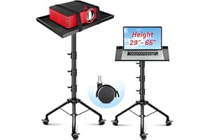 CAHAYA Support de Vidéoprojecteur Mobile Solide: Pliable, Hauteur Réglable 73,6-165 cm, Charge 10 kg, Pour Salle de Réunion et Home Cinéma