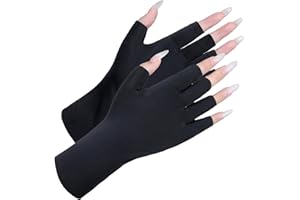 PEOVLVN 2 pary damskich rękawiczek przeciwsłonecznych, oddychające, bez palców, ochrona przed promieniowaniem UV, do paznokci żelowych, do pielęgnacji skóry, rękawice ochronne UV