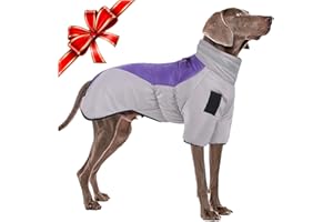 TOPSOSO Giacche invernali per cani Cappotti per cani di taglia media e grande Vestiti impermeabili per animali domestici Gilet sportivi per cani, con striscia riflettente e imbracatura D-Snap, Viola