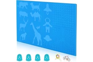 HEILOK Modell für 3D-Stift, 3D-Druckstift, große Silikonmatte für 3D-Druck, Tiermotiv, mehrfarbig, Zeichenmatte für 3D-Druck, faltbar, mit 4 Fingerschutz