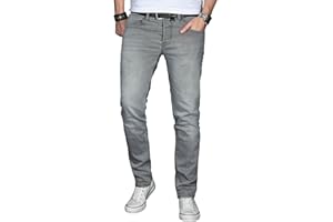 ALESSANDRO SALVARINI Herren Slim Fit Jeans Hose Denim Stretch-Jeans Jeanshose Washed