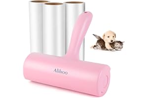 Alihoo Pet Fusselrolle, Fusselrolle mit Griff und 3 Ersatz-Rollen, 240 Blatt,schnelles und einfaches Entfernen von Tierhaaren, Staub und Flusen
