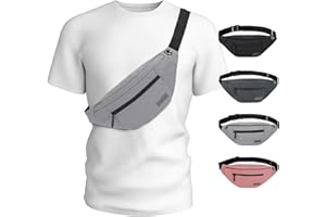MAXTOP Bumbag Waist Fanny Pack Running Belt for Men Women Unisex Bum Bag with Headphone Jack and 4-Zipper Pockets Adjustable Belt for Outdoors Workout Hiking Gifts for Men Women