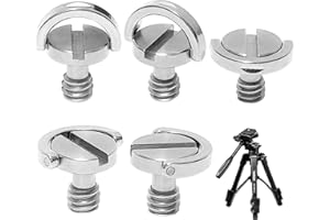 LAKIGOES Vite da 1/4 Pollici Attacco Cavalletto 5 Pezzi,Vite D-Ring,Treppiede Montaggio Fotocamera in Acciaio inox per Fotocamera Treppiede Monopiede