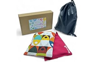 Saco Térmico de Semillas para Microondas - 50 x 16 cm - Doble Uso Frío o Calor - Alivio Natural para Cólicos y Dolor Muscular - Relleno de Trigo y Lavanda - Estampado Peces - SACOTERAPIA