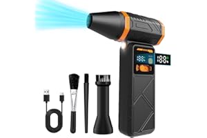 Taimimy Electric Air Duster,210000RPM Super Power Cordless Elektrische Staubgebläse,100-Gang,Unendlich Variable Geschwindigkeiten, mit Akku und Licht für Computer, Tastatur, Haus, Auto