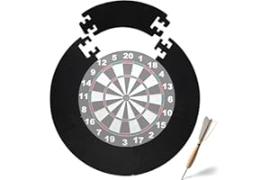 LEKEFETO 5 piezas de protección para diana de dardos: diana envolvente, borde de diana, borde para el garaje, protección de pared, 44 x 13 x 3 cm, color negro