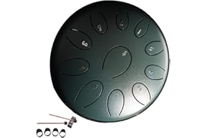 ITRIMAKA Rain Drum For Outside Garden, Chakra Drum For Rain, Steel Tongue Drum Rain Chime, 6 Inches 11 Notes Waterproof Handpan Drum Instrument For Garden
