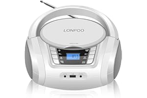 Lettore CD Radio Portatili Boombox, LONPOO Stereo MP3 Bluetooth Portatile