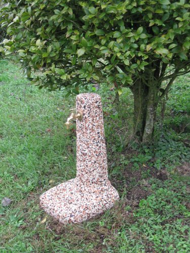 Stein – Standbrunnen RIMINI B:34xT:40xH:65cm kiessteingemisch - 2