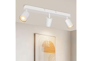 TaFiCo Lampara Foco Techo LED 3 Focos - Lámpara de Techo Interior Blanco GU10 - Foco de Techo LED Moderno Orientable - Focos Para el Techo Salón Dormitorio Cocina - Sin Bombilla
