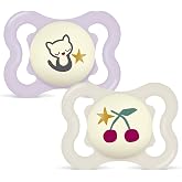 MAM Pacifier with Ventilated Shield, Glow in the Dark, 2-6 Months, Extra | With Vented Shield that Glows in the Dark and with