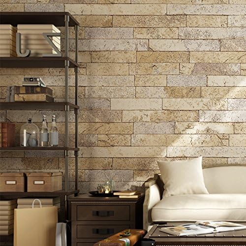 Tkopainsde Wallpaper 3D Stereoscopic Wallpaper Wall Paper Chinese Antique Brick-Red Brick Pbso Antique Brick Wall Paper, Glutinous Rice Glue