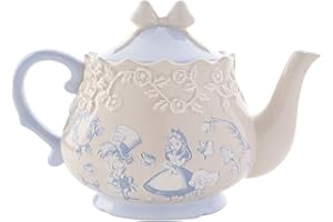 WIDDOP AND CO Disney - Alicja w Krainie Czarów - Ceramiczny Czajniczek - Motyw Alicji, Szalonego Kapelusznika i Róż - Wystrój i Artykuły Domowe do Dekoracji Przyjęć Ogrodowych, Hosting, Serwisu i Wyżywienia.