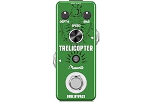 Amuzik Guitar Tremolo Effect Pedal of Classic Trelicopter Effects Pedals for Electric Guitar Effect True Bypass