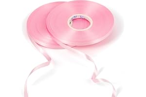 HONGCI 50m x 2 Rolls Shiny Baby Pink Ribbon for Balloons Curling Ribbon, PVC Balloons String Ribbons for Gift Wrapping Christmas Girls Birthday Crafts Wedding Party Decorations Pink 5mm
