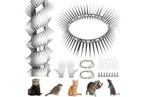 SACEMONTIC Marderschutz Fallrohr Edelstahl 100Cm,Marderabwehr Stacheldraht Fallrohrschutz,KatzenabwehrgüRtel Kann Geschnitten Werden,Marderabwehr Dachrinne für Haus, Dachrinne, Baum