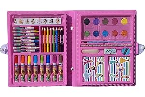 CARTOON Teczki kolory dla dzieci, 52 sztuk, zestaw do rysowania, akwarele, markery, kredki, pomysł na prezent (księżniczki)