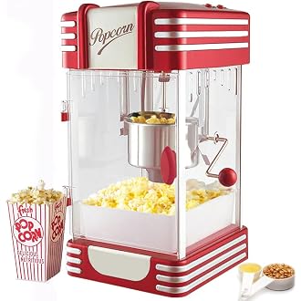 Machine à Popcorn Emerio 360W - Récipient Antidérapant Inox | Pour Popcorn Sucré Ou Salé