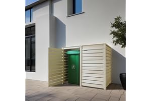 Lukadria Mülltonnenbox Mülltonnenverkleidung Mülltonnecontainer Holz 240L Natur mit Rückwand Modell HH (2 Tonnen)