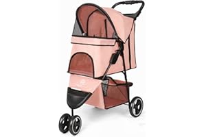 Wedyvko Pet Stroller for Small Dogs Medium Dogs 15kg, Dog Pram Ultra Light - only 5.4 kg, Dog Stroller Pet Pram with 3 Wheel Foldable/Storage Basket/Cup Holder