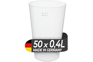 LogiPack GeRo 50 Mehrwegbecher 400ml Made in Germany | Wiederverwendbar | transparent aus PP (Trinkbecher 0,4l)