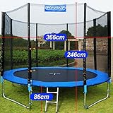 Trampolin Kindertrampolin Garten Set 366 cm + Netz Plane Zubehör TÜV SÜD GS - 6