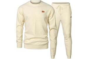 CheChury Survêtement Homme Ensemble Jogging Col Rond Sweatshirts et Sport Pantalons Automne Hiver Survêtements Homme Ensemble de Sweats Manches Longues Chauds Couleur Unie Sportswear Tenue de Couple