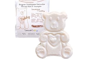 SENSO NATURALE Shampoing Solide Bain Enfant Délicat - TEDDY - bain apaisant à l'amidon de riz bio, huile de lavande, beurre de cacao - peaux sensibles, nouveau-nés - équivalent à 750 ml