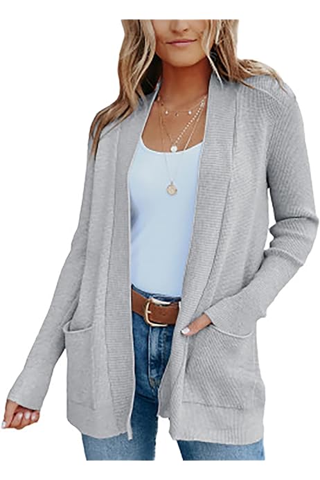 TownCardigan Donna Lungo In Rayon - Cardigan Elegante Aperto Con Tasche Per Tutte Le Stagioni - Foto 6